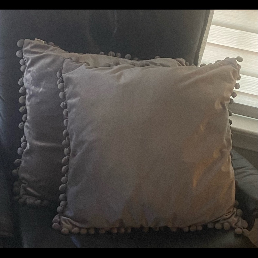 Topfinel Grey Velvet Decorative Throw Pillow Covers